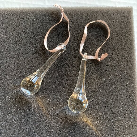 Restoration Hardware 12 hand-blown icicle drop mini Christmas ornaments - Picture 2 of 8